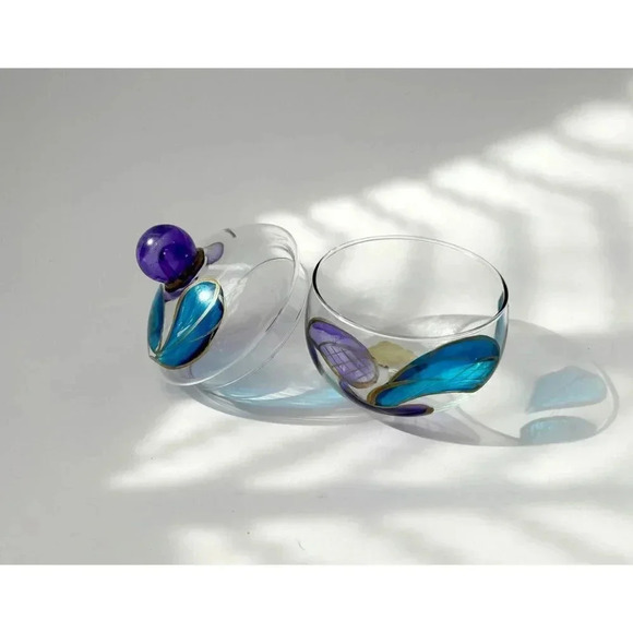 Italian Hand Painted Delicate Oggetti Dell'Artigianato Artistico Candy Jar - Picture 2 of 10